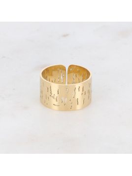 Bague ajourée métal brossé...