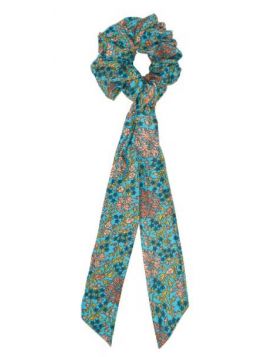 Chouchou turquoise beige et...