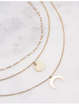 Collier Luna - Doré blanc